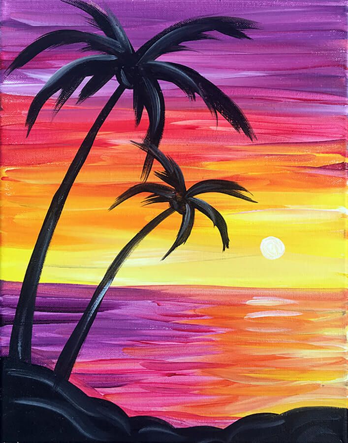 Creative Easy Landscape Painting Ideas for Beginner, Basic Easy Acrylic Painting Ideas, Easy Watercolor Painting Ideas
