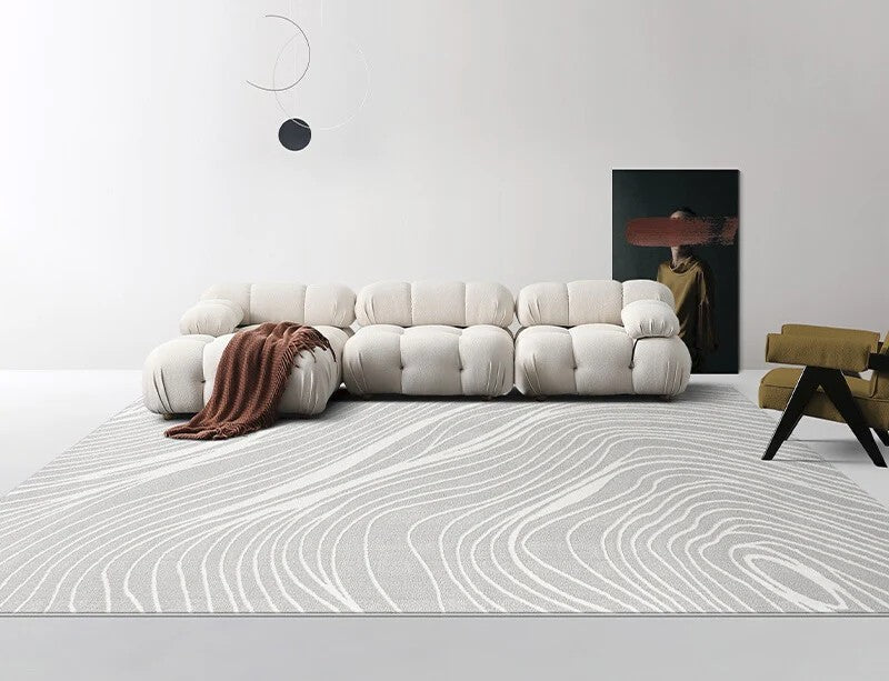 Large Grey Modern Area Rugs under Sofa, Abstract Modern Rugs for Living Room, Dining Room Modern Rugs, Contemporary Modern Rugs for Bedroom