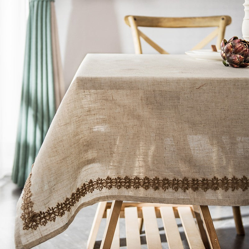 Large Rectangle Table Cover for Dining Room Table, Modern Table Cloth, Cotton and Linen Tablecloth for Home Decoration, Square Tablecloth for Round Table