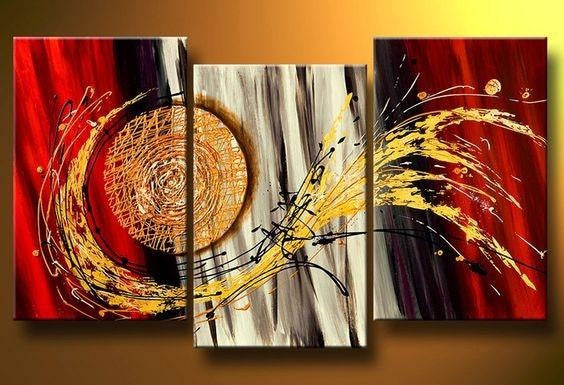 3 Piece Wall Art Painting, Modern Abstract Painting, Canvas Painting for Living Room, Modern Wall Art Paintings, Large Painting for Sale