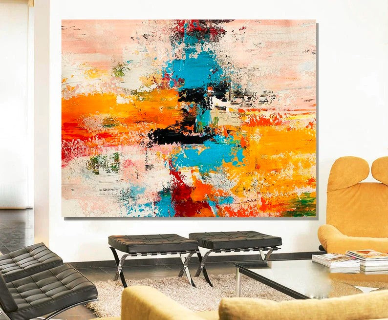 Acrylic Abstract Art, Extra Large Paintings, Modern Abstract Acrylic Painting, Living Room Wall Painting