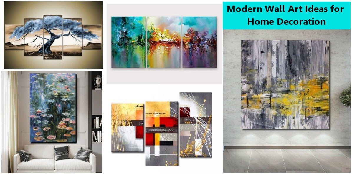 Simple Modern Wall Art Ideas for Living Room, Large Abstract Canvas Pa ...