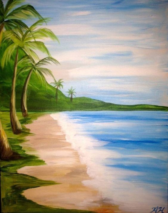 Easy Landscape Painting Ideas for Beginners, Easy Tree Painting Ideas, Simple Canvas Painting Ideas, Easy Modern Wall Art, Easy Acrylic Painting Ideas