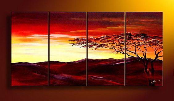 Landscape Paintings, Abstract Landscape Painting, Sunset Paintings, Tree Paintings, Acrylic Canvas Painting Landscape