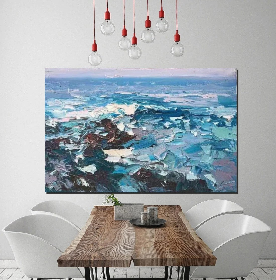 Landscape Canvas Paintings, Seascape Painting, Acrylic Paintings for Living Room, Abstract Landscape Paintings, Seascape Big Wave Painting, Heavy Texture Canvas Art