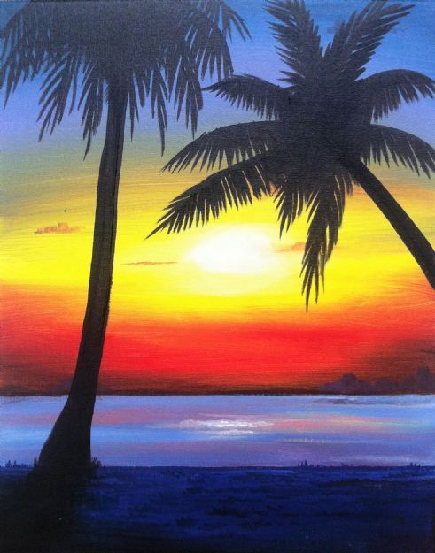 50 Easy Landscape Painting Ideas for Beginners, Easy DIY Canvas Paintings, Sunset Painting, Simple Oil Painting Techniques