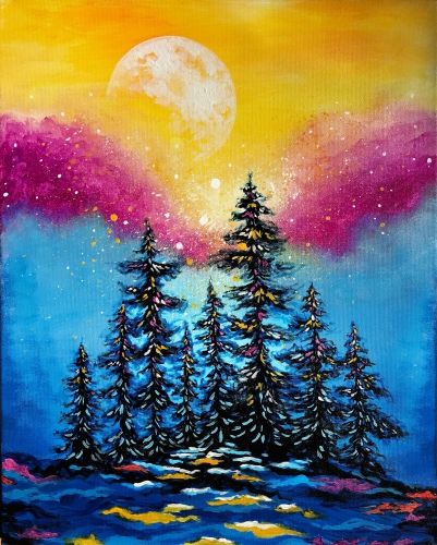 50 Easy Landscape Painting Ideas for Beginners, Easy DIY Canvas Paintings, Forest Tree Painting, Simple Oil Painting Techniques