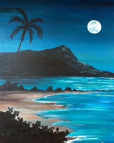 50 Easy DIY Canvas Paintings, Easy Landscape Painting Ideas for Beginners, Moon Seascape Painting, Simple Oil Painting Techniques