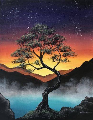 50 Easy DIY Oil Painting Ideas, Easy Landscape Painting Ideas for Beginners, Big Tree Sky Painting, Simple Acrylic Canvas Painting Techniques