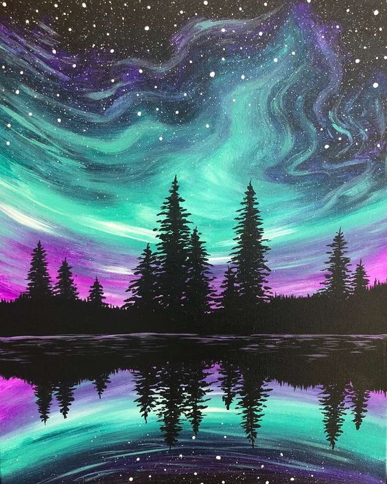 50 Easy DIY Oil Painting Ideas, Easy Landscape Painting Ideas for Beginners, Night Sky Painting, Simple Acrylic Canvas Painting Techniques