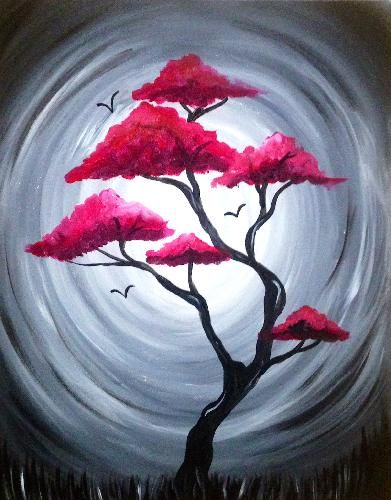 painting ideas canvas trees