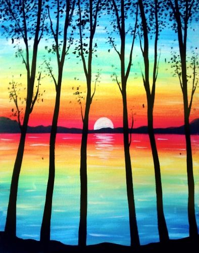 Easy Landscape Painting Ideas for Beginners, Easy Tree Painting Ideas, Simple Canvas Painting Ideas, Easy Modern Wall Art, Tree Painting, Easy Acrylic Painting Ideas