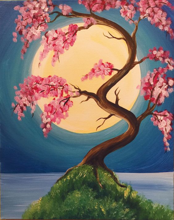 Easy Landscape Painting Ideas for Beginners, Easy Tree Painting Ideas, Tree of Life Painting, Simple Canvas Painting Ideas, Easy Modern Wall Art, Easy Acrylic Painting Ideas
