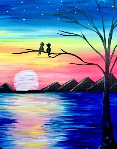 Sunset Paintings, Easy Landscape Painting Ideas for Beginners, Easy Tree Painting Ideas, Simple Canvas Painting Ideas, Easy Modern Wall Art, Easy Acrylic Painting Ideas