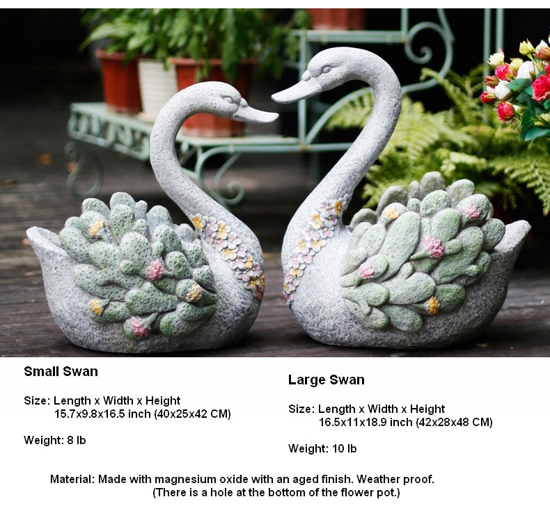 Extra Large Swan Flower Pot. Animal Statue for Garden Ornament. Swan Statues. Villa Courtyard Decor. Outdoor Decoration Ideas. Garden Ideas