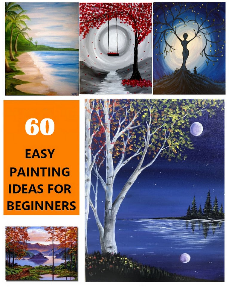 60 Easy Oil Painting Ideas for Beginners, Easy Landscape Painting Idea –  Paintingforhome