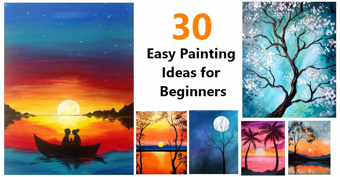 Canvas Painting Step by Step (Easy Painting Ideas) 