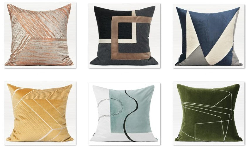 Modern throw pillows, modern couch pillows, gray modern sofa pillows, modern sofa pillows, blue modern throw pillows, decorative modern throw pillows, geometric modern throw pillows