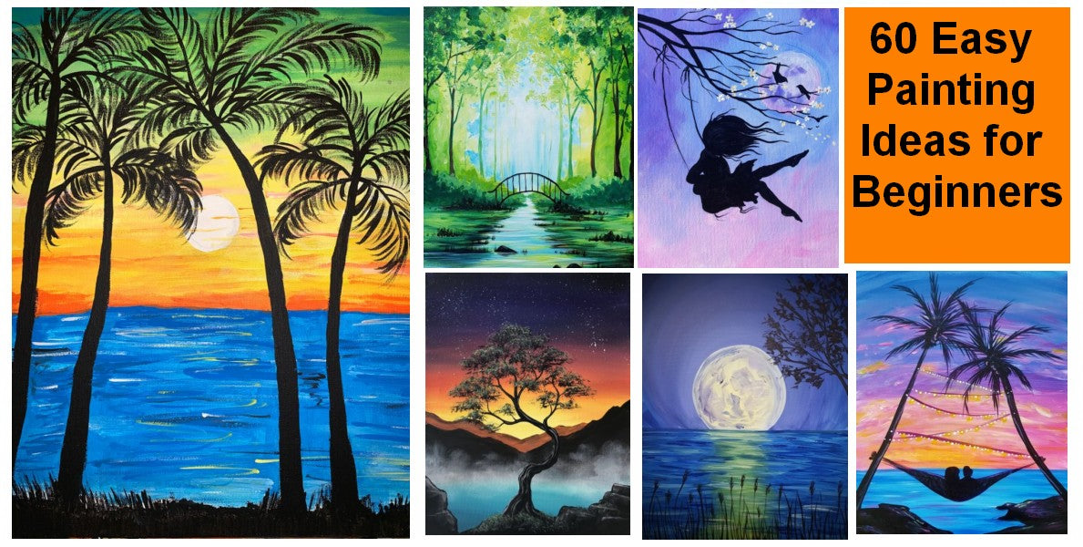 60 Easy Landscape Painting Ideas for Beginners, Easy DIY Canvas Paintings, Simple Canvas Painting Techniques, Easy Abstract Paintings for Kids, Easy Acrylic Painting Ideas