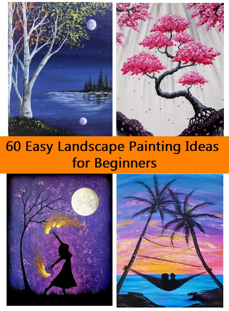 60 Easy Landscape Painting Ideas for Beginners, Easy DIY Canvas Paintings, Simple Canvas Painting Techniques, Easy Abstract Paintings for Kids, Easy Acrylic Painting Ideas