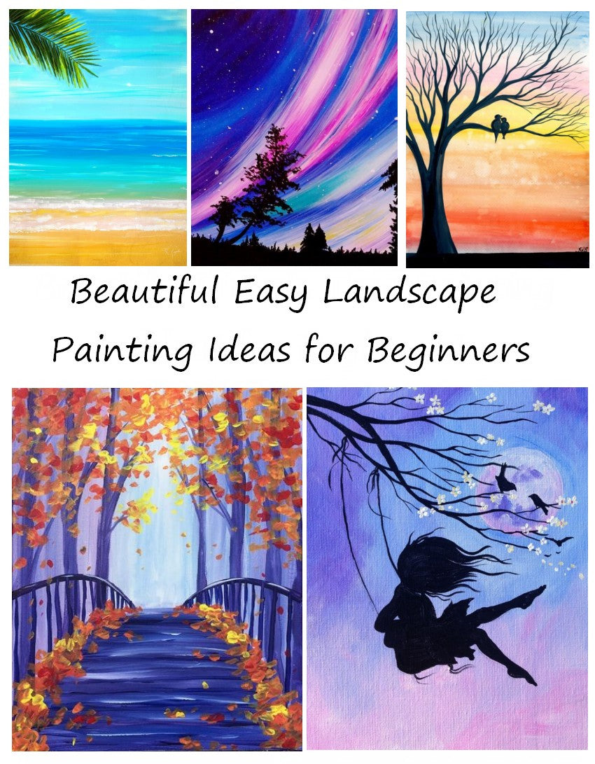 60 Easy Oil Painting Ideas for Beginners, Easy Landscape Painting Idea –  Paintingforhome