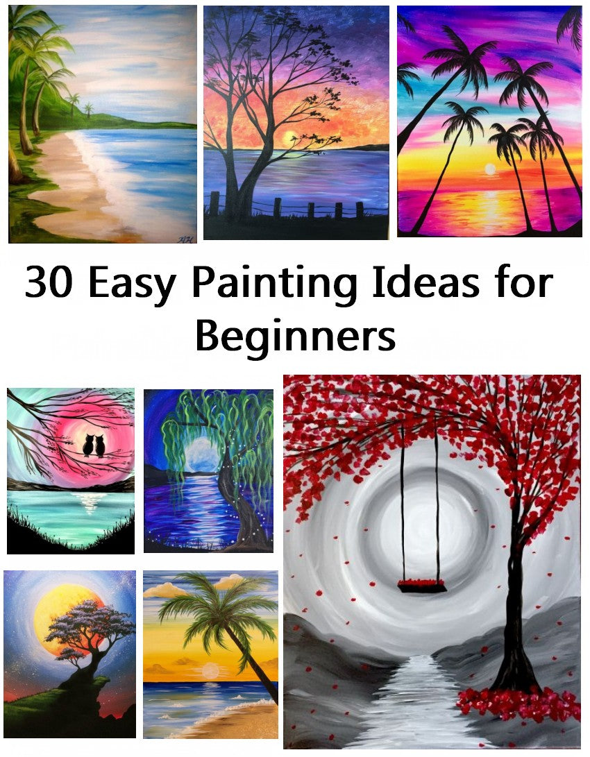 40 Easy DIY Acrylic Painting Ideas for Beginners, Easy Landscape Paint –  artworkcanvas