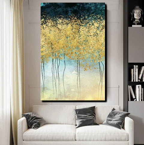 Simple Canvas Art, Yellow Modern Abstract Painting, Living Room Wall A –  Silvia Home Craft