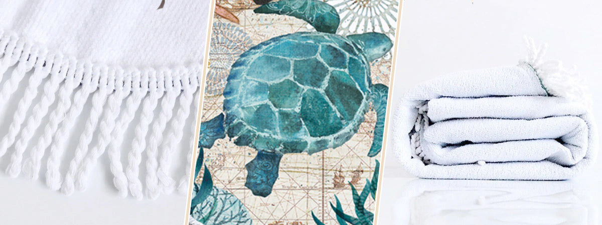 Serviette Ronde Ethnique Tortue