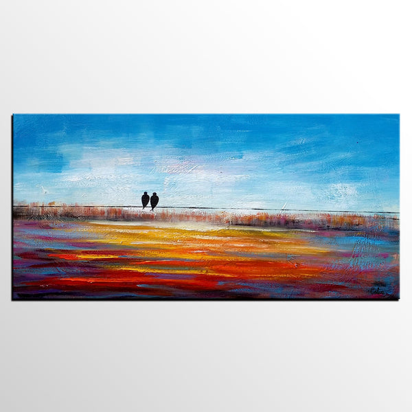 Original Art Love Birds Painting Dining Room Wall Abstract Original Art Love Birds Painting Dining Room Wall Abstract