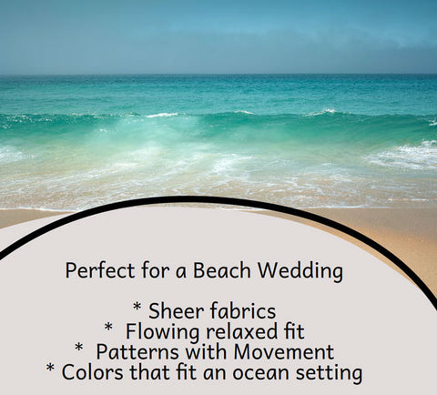 beach scene with tips for wedding outfits