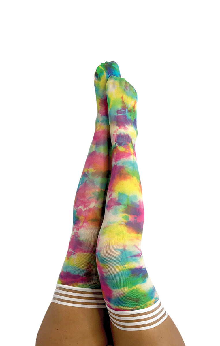 Rainbow Tie Dye Thigh High Stockings - Petite to Plus Size – Kix'ies