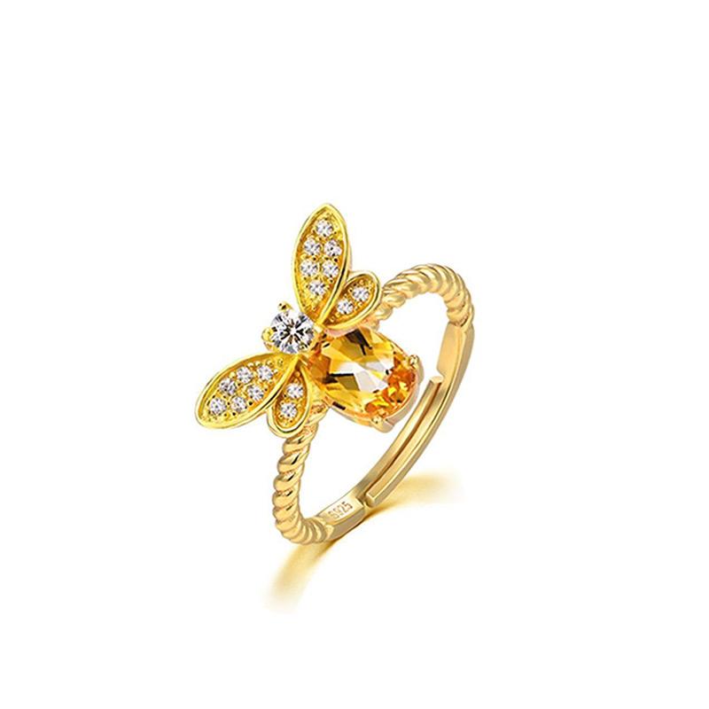Citrine Honey Bee Ring ring Vinty Jewelry 