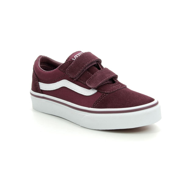 burgundy velcro vans