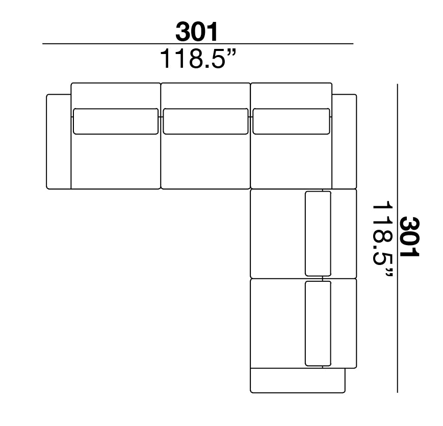 Clift Sectional 301 Square