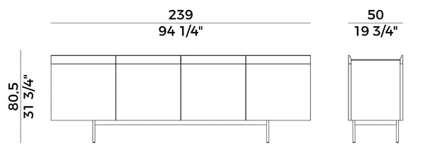 Potocco Avant 4 Door Sideboard