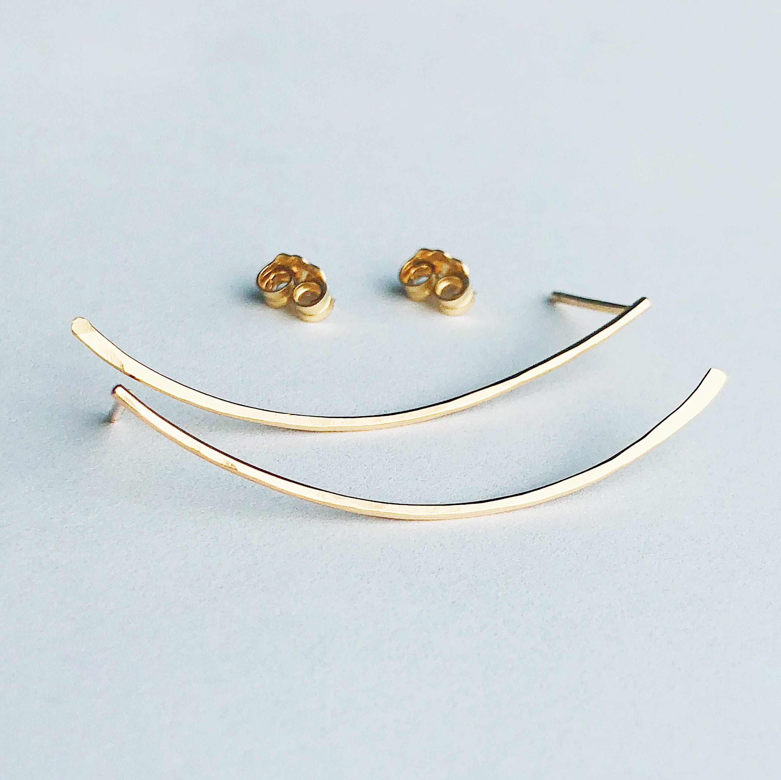 Gold Strand Earrings | 14kt Gold Filled Windswept Strand Stud earrings