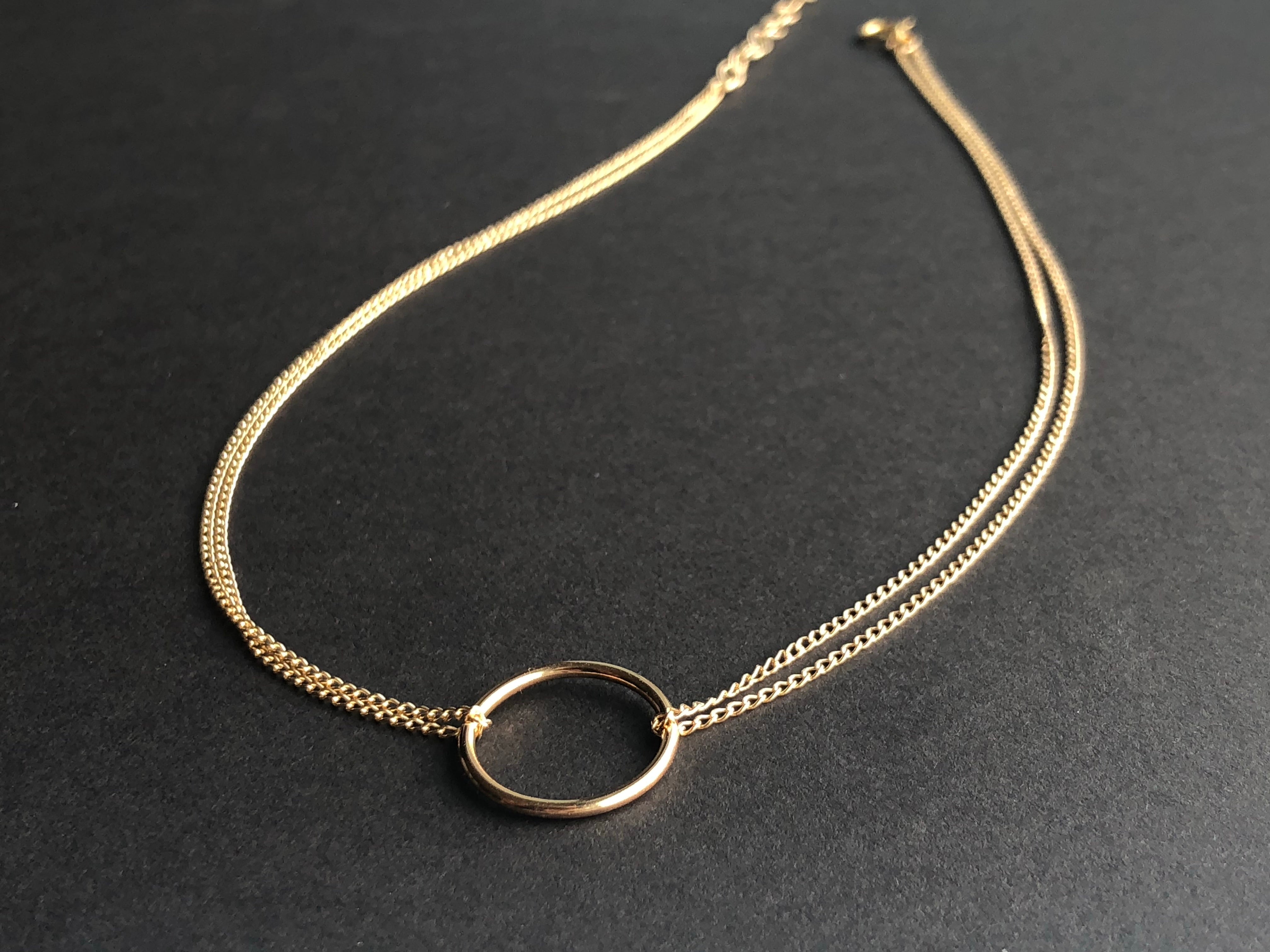 O Choker | 14kt Gold Filled Double Strand "O" Choker Necklace