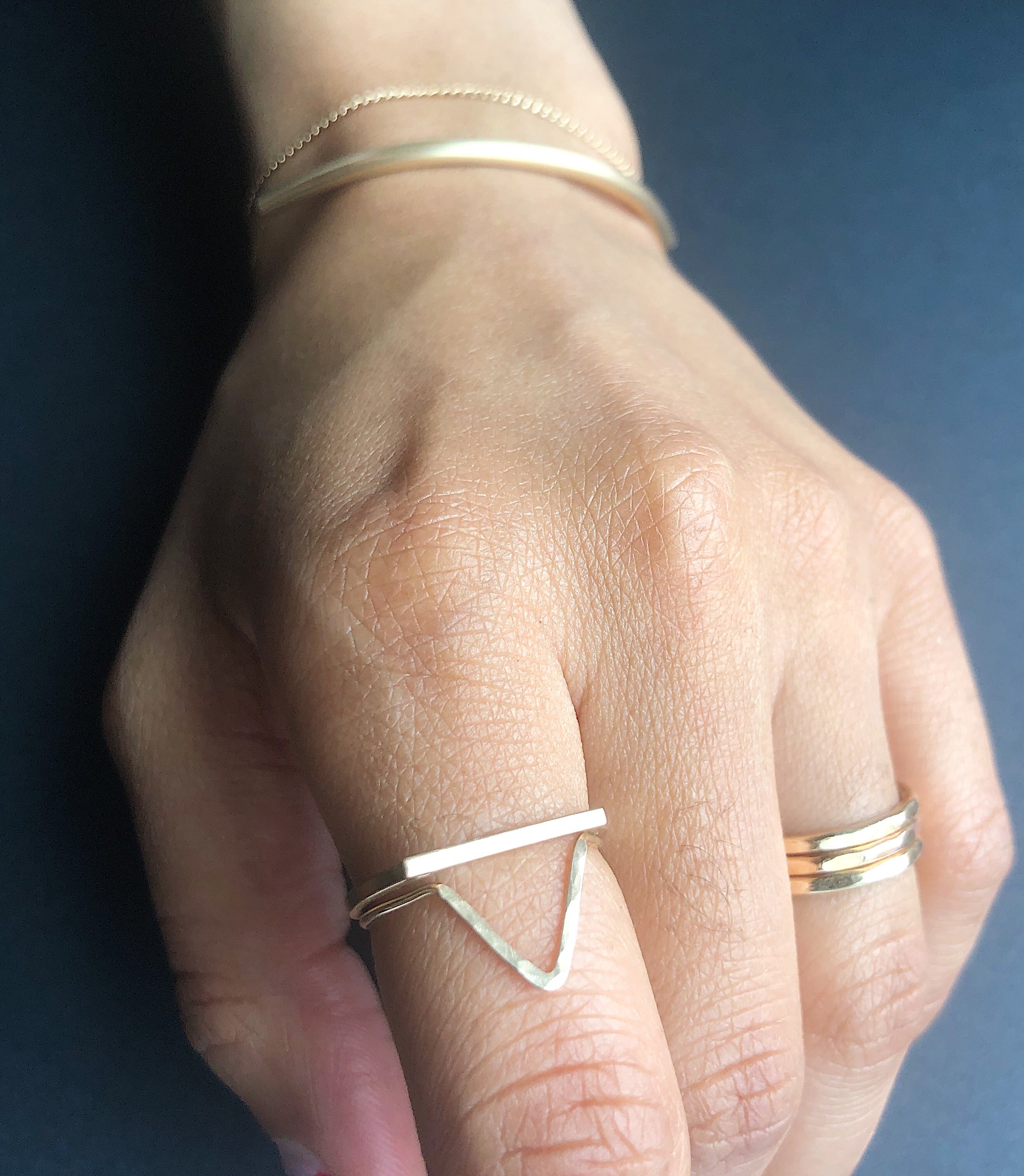 Chevron Ring | 14kt Gold Filled V-Shaped Chevron Ring