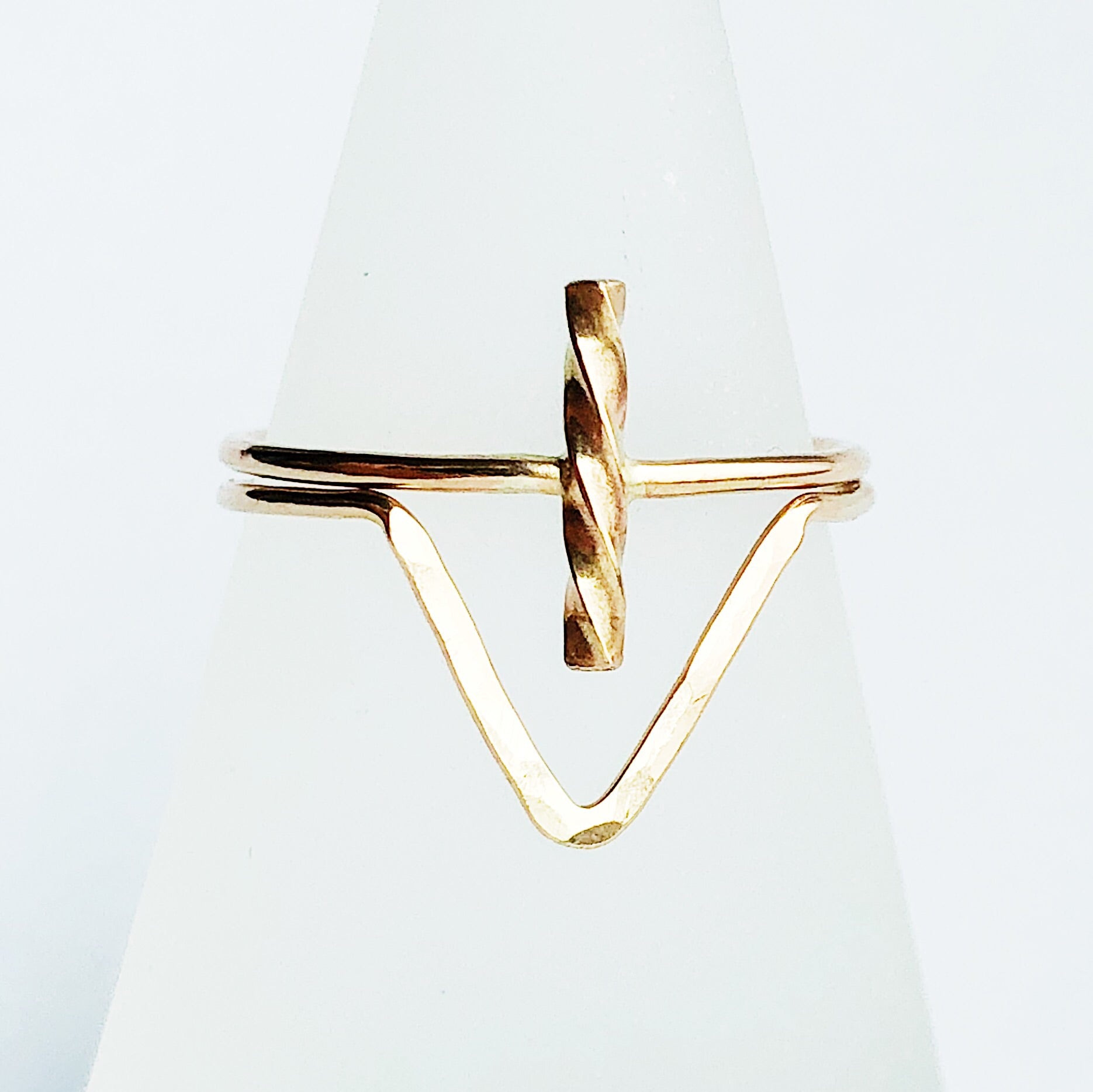 Twist Ring | 14kt Gold Filled Twisted Vertical Bar Ring