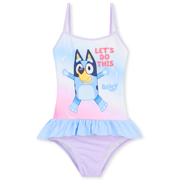 Bluey Girls Swimming Costume, Bingo Swimsuit, Blue, 2T, Kids Swimwear