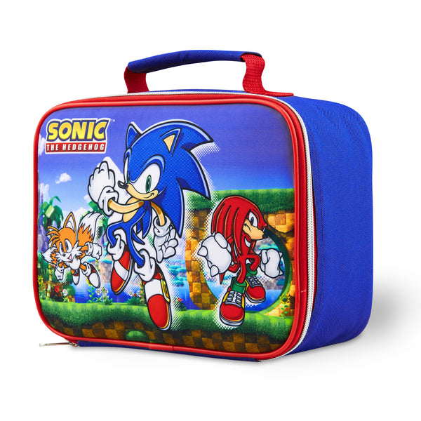 Sonic The Hedgehog Kids Lunch Bag - 3 Piece Set - Bag, Water