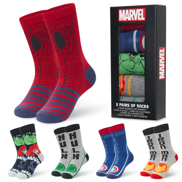Marvel Invisible Socks for Kids, 5 Pack Avengers No Show Boys Socks