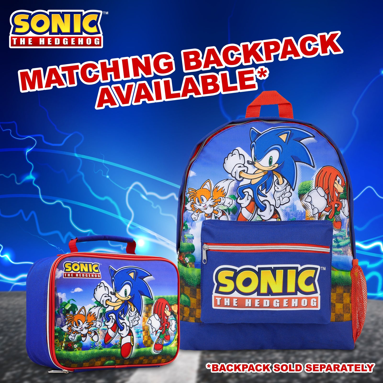 Sonic The Hedgehog Lunch Box, Insulated Lunch Bag for School, Sonic Gi