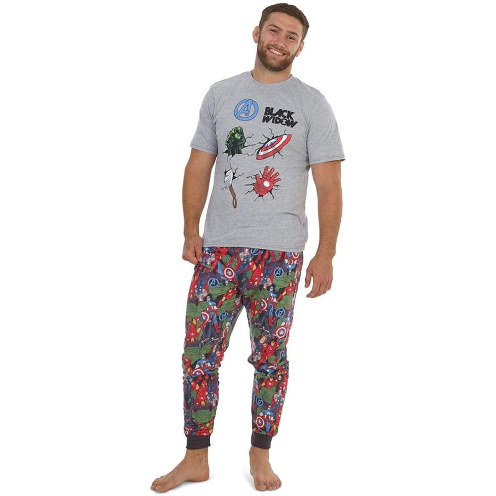 Marvel Mens Pyjama with Short Sleeve top and Long Trousers,super Soft ...