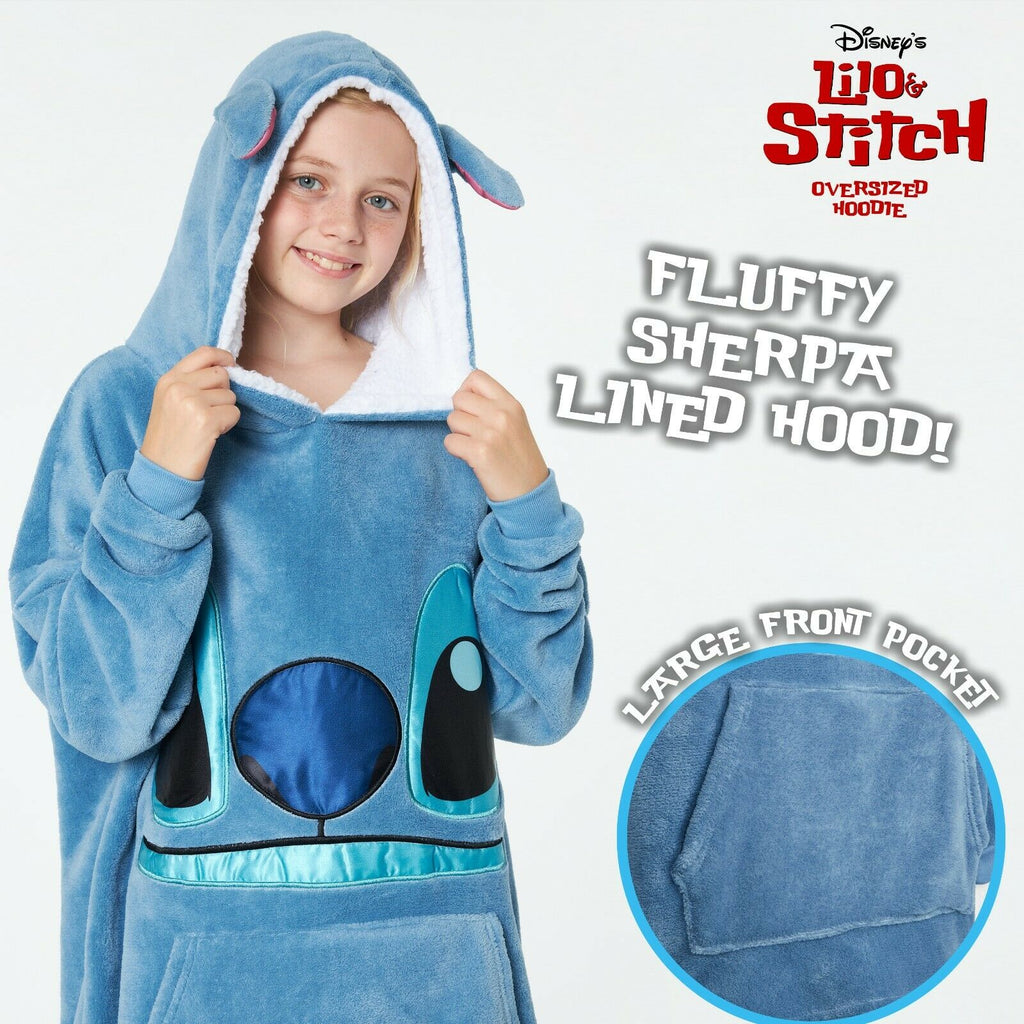 Stitch Disney Hoodie for Kids, Fleece Oversized Hoodie Blanket, Stitch