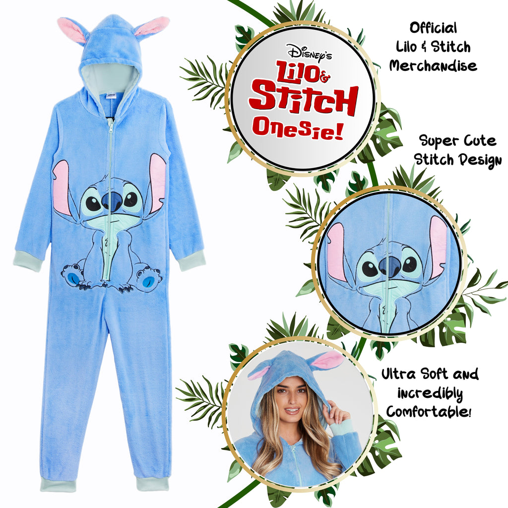 Disney Lilo and Stitch Onesie, Warm Sleepwear for Women