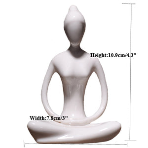 Abstract Art Ceramic Yoga Pose Figurine Porcelain Lady Statue Different Poses Home Yoga Studio Decor Ornament