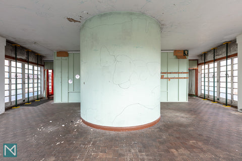 Exterior of the stairwell in the rotunda at Saltdean Lido