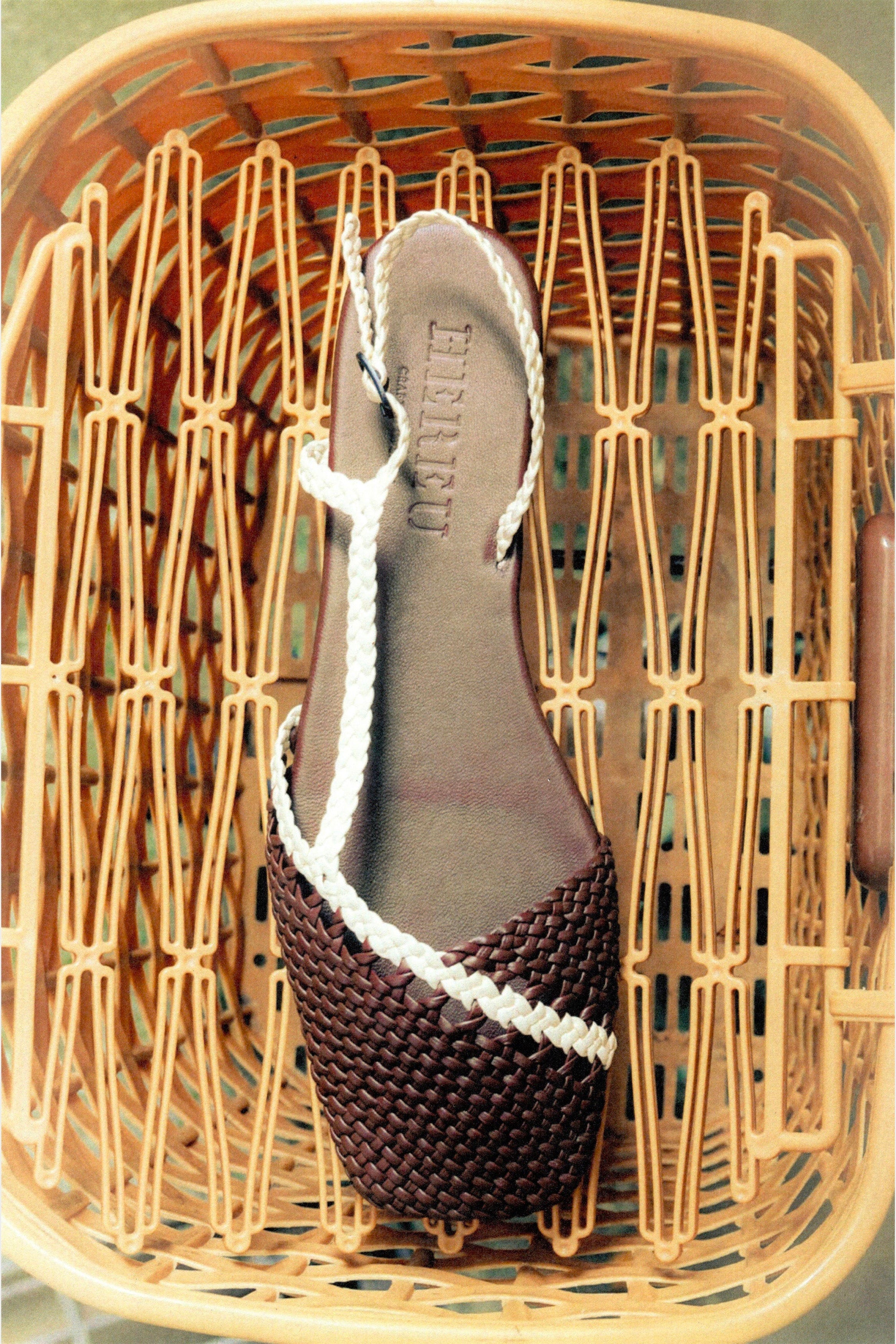 Hereu Studio Hereu Rondaia Asymmetrical Woven Sandal In Cocoa