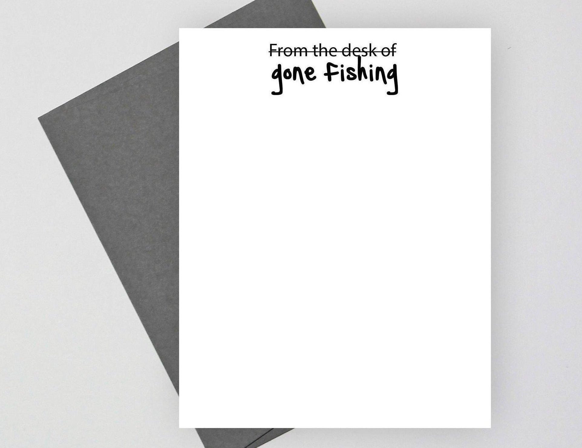 Stationery For Men Gone Fishing Note Cards Funny Note Cards